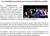Les comédiens au chariot